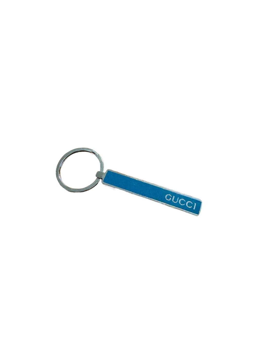 Gucci Handbag Charm Keyring Enameled Blue Sterling Silver Designer